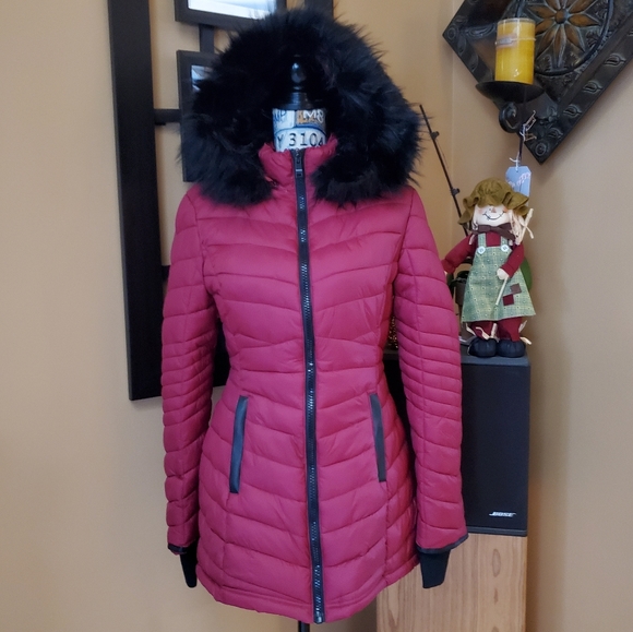 Coalition L.A. Jackets & Blazers - (SOLD) COALITION LA WINE VEGAN PUFFER COAT!